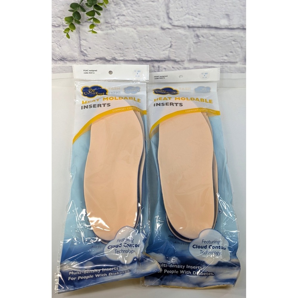 NEW 2 PAIR!🚨Dr Comfort Inserts Heat Moldable Women 11 Cloud Contour Diabetes